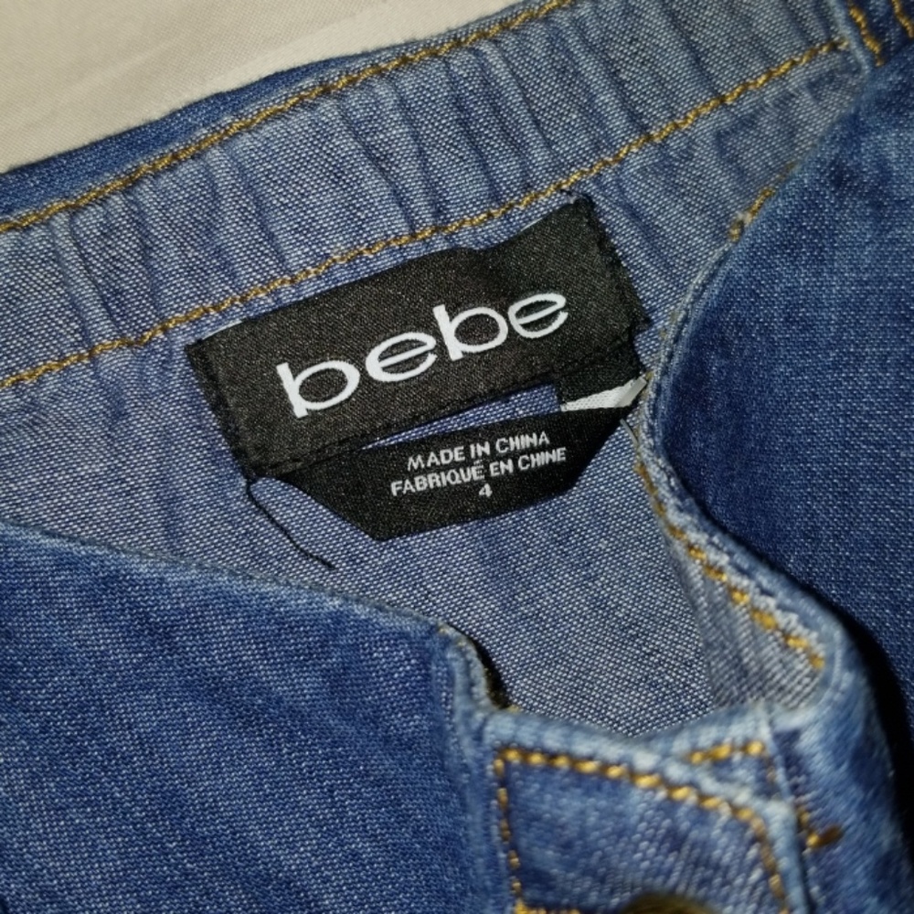 Denim bebe Crop Jean Bra Button Front Bralette - Picture 6 of 6